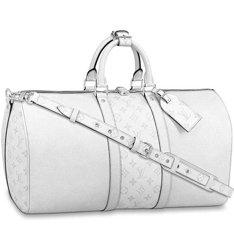 louis vuitton white keepall|Louis Vuitton Keepall bandouliere monogram.